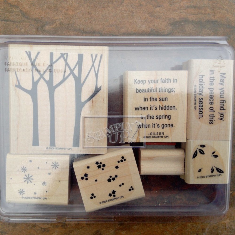 Stampin' up! “Trees Three” Rubber Stamp Set - Picture 2 of 7